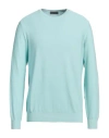 Ferrante Man Sweater Turquoise Size 42 Cotton In Blue