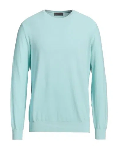 Ferrante Man Sweater Turquoise Size 42 Cotton In Blue