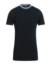 Ferrante Man T-shirt Midnight Blue Size 36 Cotton, Elastane In Black