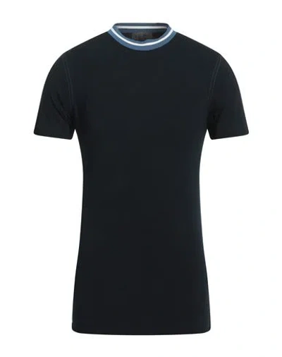Ferrante Man T-shirt Midnight Blue Size 36 Cotton, Elastane In Black