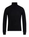 Ferrante Man Turtleneck Black Size 36 Merino Wool In Black