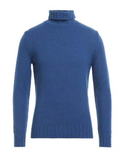 Ferrante Man Turtleneck Bright Blue Size 40 Merino Wool, Polyamide