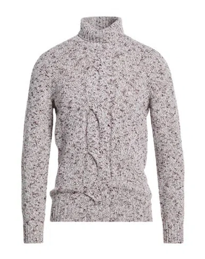 Ferrante Man Turtleneck Burgundy Size 44 Wool, Cotton, Polyamide In Gray