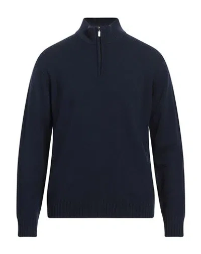 Ferrante Man Turtleneck Midnight Blue Size 44 Wool, Cashmere In Blue