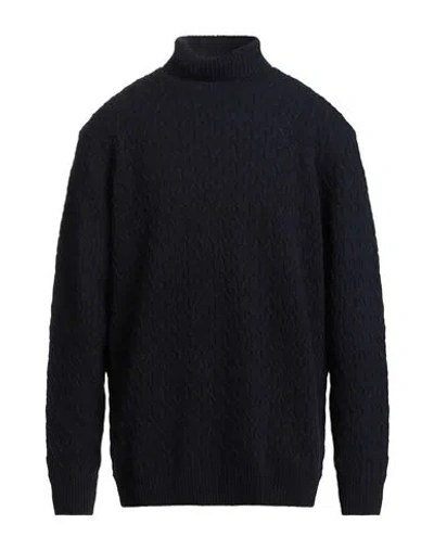 Ferrante Man Turtleneck Midnight Blue Size 48 Merino Wool