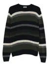 Ferrante Striped Crew-neck Sweater In Black