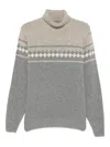 Ferrante Patterned Roll-neck Sweater In Gray