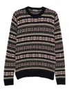 Ferrante Patterned Round-neck Sweater In Black