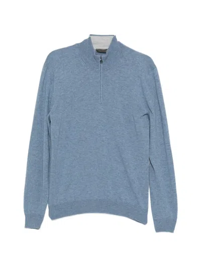 Ferrante Quarter-zip Knitted Sweater In Multi