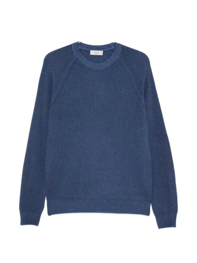 Ferrante Ribbed-knit Raglan-sleeve Sweater In Blue