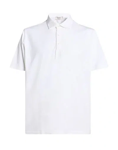Ferrante Royal Red Man Polo Shirt Ivory Size 42 Cotton In White
