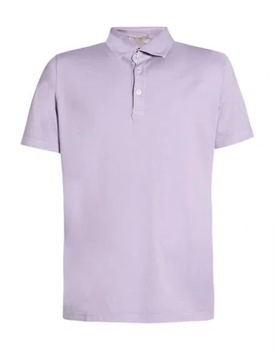 Ferrante Royal Red Man Polo Shirt Lilac Size 36 Cotton In Purple