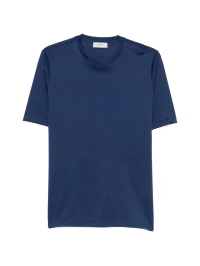 Ferrante T-shirt Mm Hilo Escocés In Blue