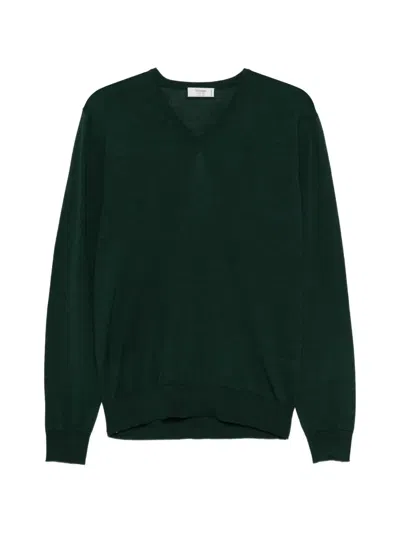 Ferrante V-neck Sweater In Green