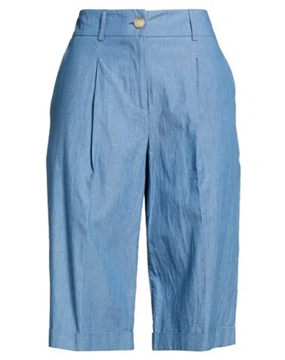 Ferrante Woman Denim Shorts Blue Size 12 Cotton