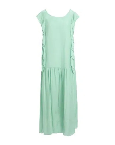 Ferrante Woman Midi Dress Light Green Size 8 Viscose, Silk, Cotton