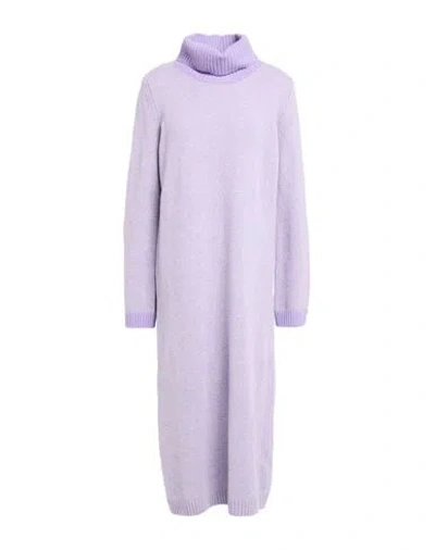 Ferrante Woman Midi Dress Lilac Size 8 Merino Wool, Cashmere In Purple
