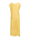 Ferrante Woman Midi Dress Yellow Size 4 Viscose, Silk, Cotton In Multi