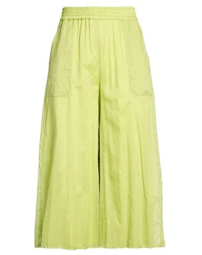 Ferrante Woman Pants Lime Green Size 10 Cotton, Viscose