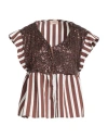 Ferrante Woman Shirt Brown Size 8 Viscose, Polyester In Brown