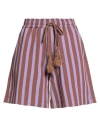 Ferrante Woman Shorts & Bermuda Shorts Purple Size 8 Viscose, Polyester In Purple