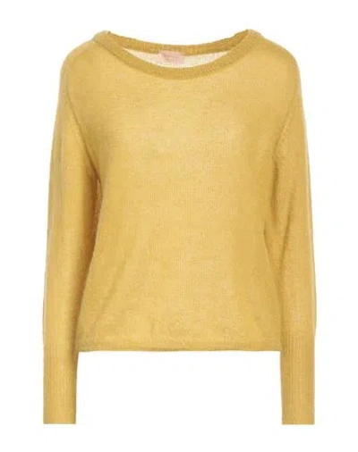 Ferrante Woman Sweater Acid Green Size 8 Nylon, Mohair Wool, Alpaca Wool In Orange