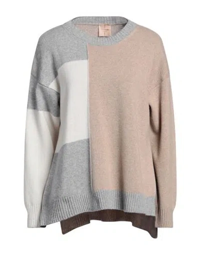 Ferrante Woman Sweater Beige Size 10 Merino Wool, Cashmere