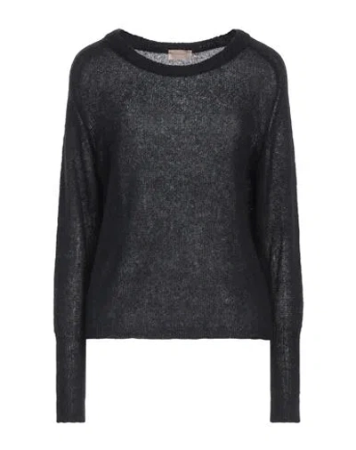 Ferrante Woman Sweater Black Size 8 Nylon, Mohair Wool, Alpaca Wool
