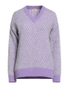 Ferrante Woman Sweater Purple Size 10 Polyamide, Wool, Viscose, Alpaca Wool, Cashmere In Purple