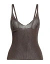 Ferrante Woman Top Brown Size 8 Viscose In Brown
