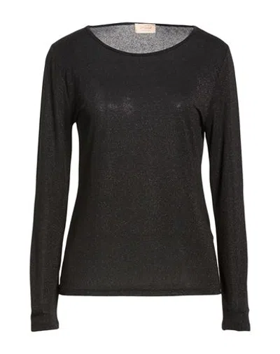 Ferrante Woman T-shirt Black Size 8 Viscose, Polyamide, Polyester, Elastane