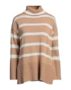 Ferrante Woman Turtleneck Beige Size 6 Wool, Polyamide, Viscose, Acrylic, Mohair Wool