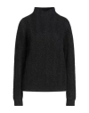 Ferrante Woman Turtleneck Black Size 12 Polyamide, Viscose, Wool, Metallic Polyester, Cashmere In Black
