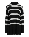 Ferrante Woman Turtleneck Black Size 8 Wool, Polyamide, Viscose, Acrylic, Mohair Wool In Black