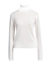 Ferrante Woman Turtleneck Ivory Size 10 Wool, Acrylic, Viscose, Polyester, Metal In White