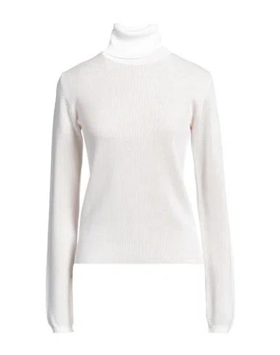 Ferrante Woman Turtleneck Ivory Size 10 Wool, Acrylic, Viscose, Polyester, Metal In White