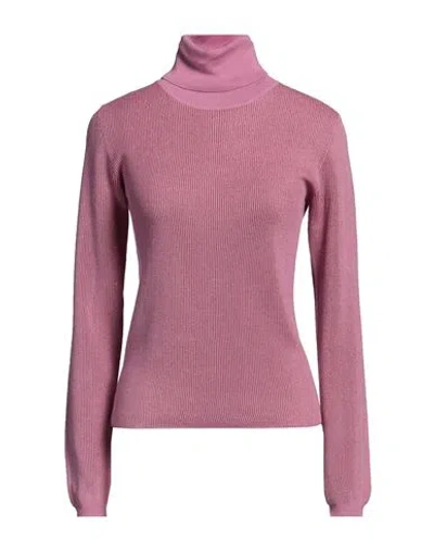 Ferrante Woman Turtleneck Pink Size 10 Wool, Acrylic, Viscose, Polyester, Metal