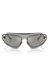 Ferrari 132mm Rimless Rectangular Sunglasses In Gray