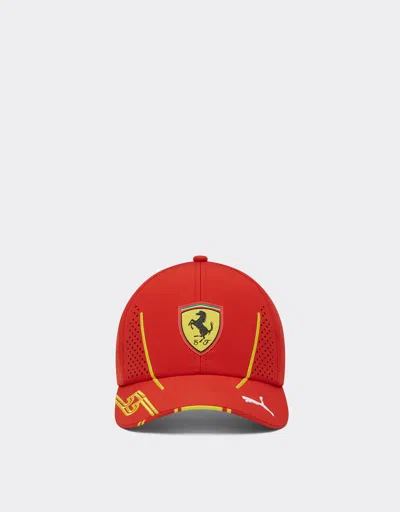 Ferrari 2024 Scuderia  Team Replica Sainz Baseball Hat In Rosso Corsa