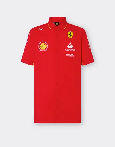 Ferrari 2024 Scuderia  Team Replica Shirt In Rosso Corsa