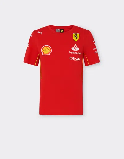 Ferrari 2024 Scuderia  Team Replica T-shirt In Rosso Corsa