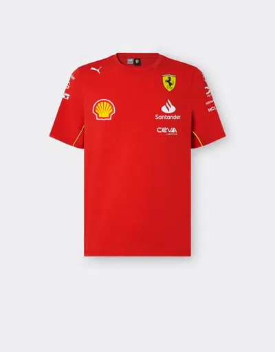 Ferrari 2024 Scuderia  Team Replica T-shirt In Rosso Corsa