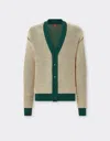Ferrari 3d-effect Cardigan In Cotton-blend Fabric In Ecru