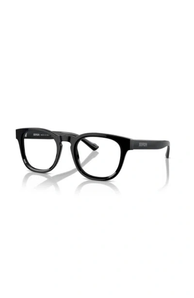 Ferrari 49mm Round Optical Glasses In Black