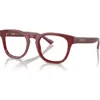 Ferrari 49mm Round Optical Glasses In Burgundy