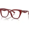 Ferrari 52mm Square Optical Glasses In Red