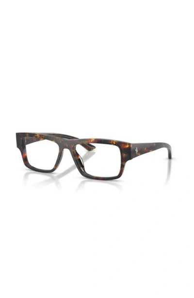 Ferrari 54mm Rectangle Optical Glasses In Brown