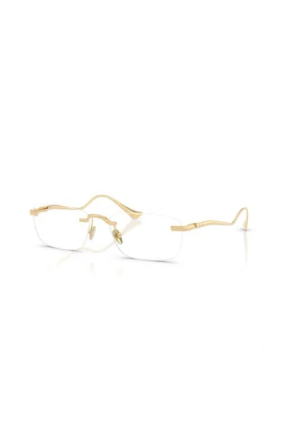 Ferrari 54mm Rectangle Optical Glasses In Gold