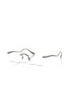 Ferrari 54mm Rectangle Optical Glasses In Metallic