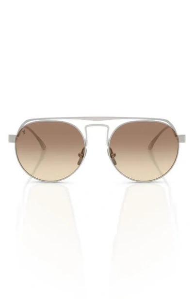 Ferrari 55mm Oval Sunglasses In Silver